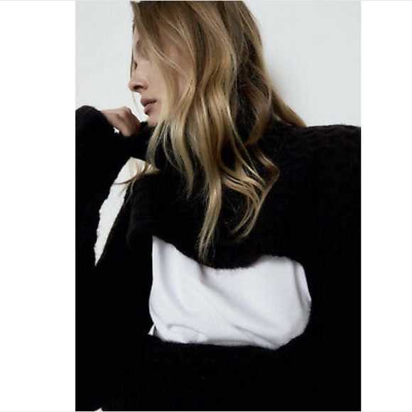 Zara black cable knit sleeve scarf blogger favorit - Picture 9 of 17